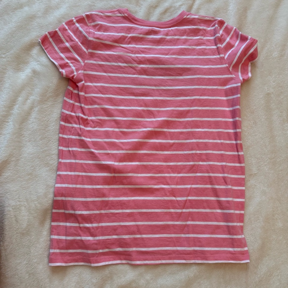 Youth Vineyard Vines Pink and White Short Sleeve Tee with Whale Logo - Picture 4 of 4